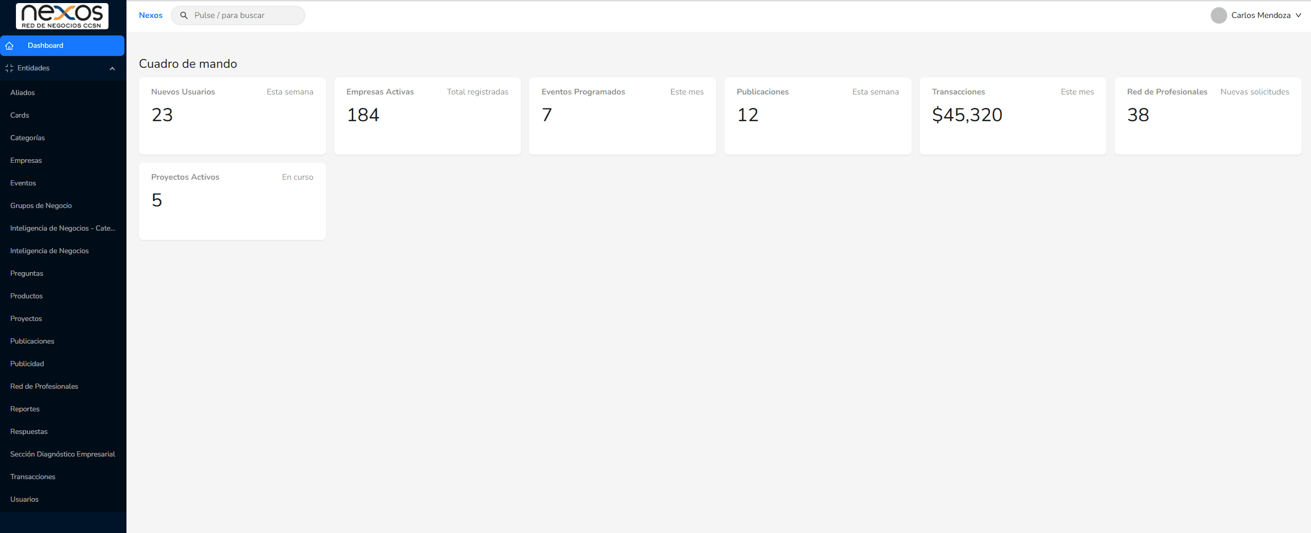 Nexos Admin Panel preview 2